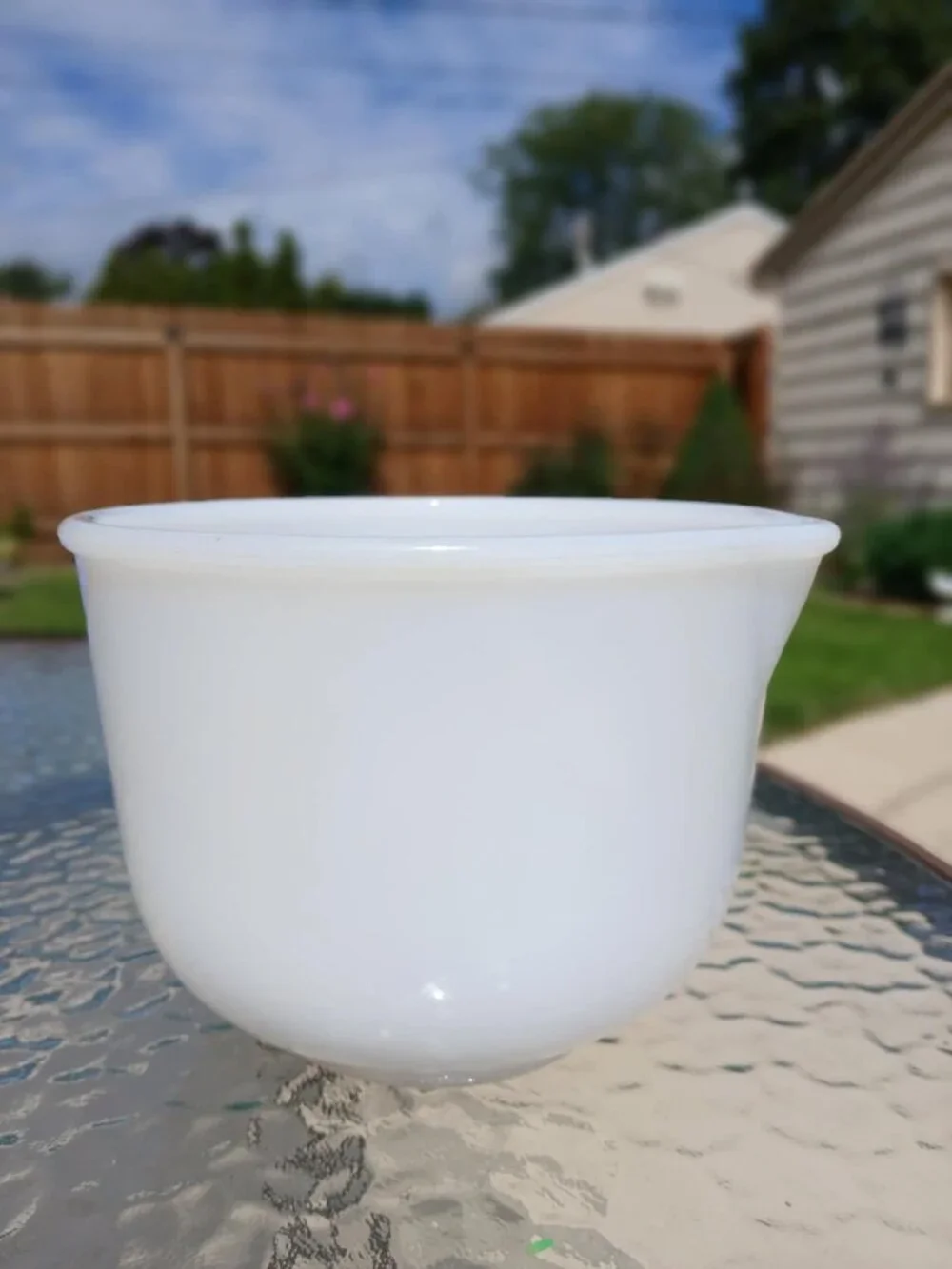 Vintage Glasbake Milk Glass Sunbeam #10 Mixing Bowl with Pour Spout